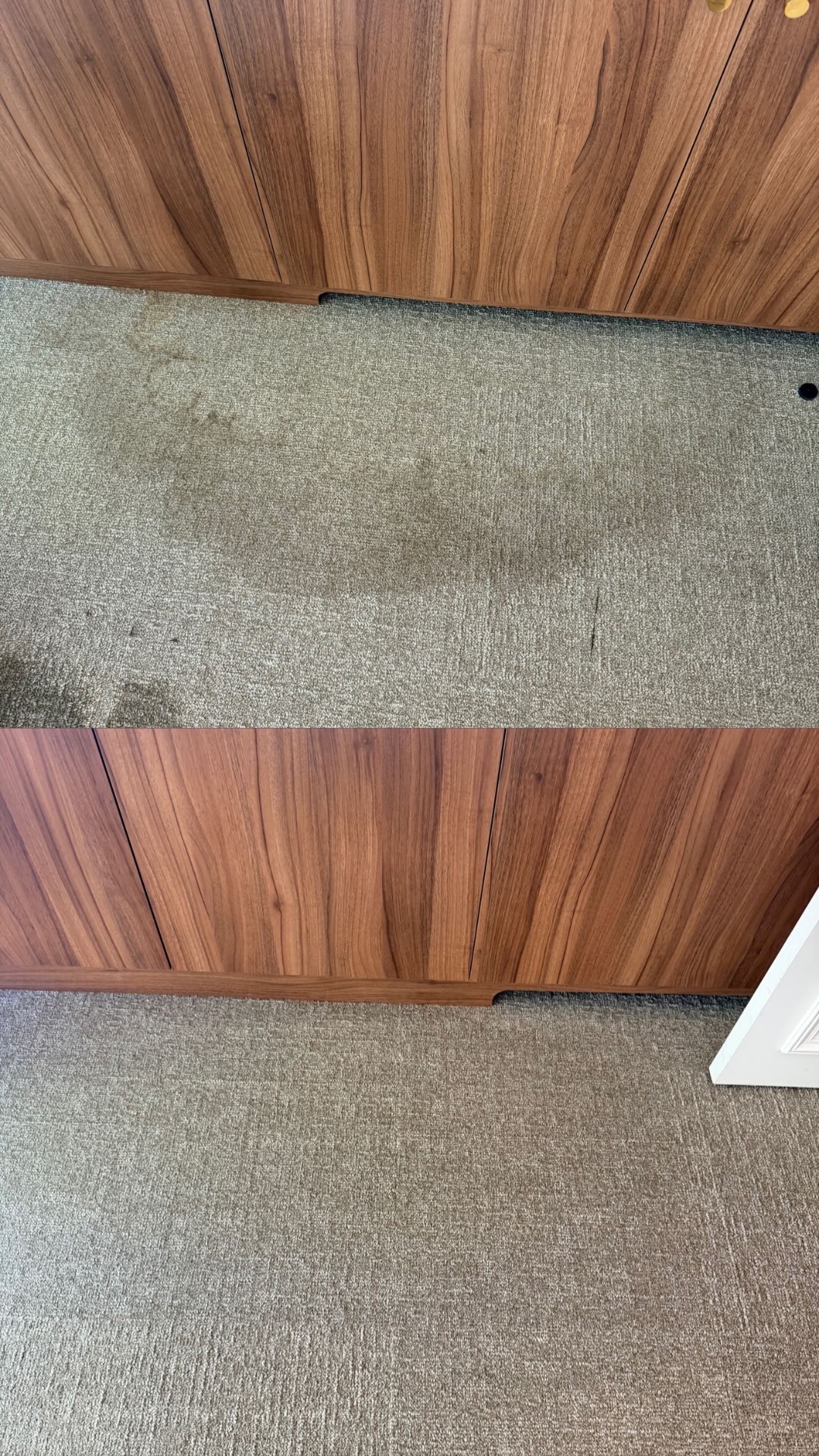 Comparaison photographique d'une moquette de bureau